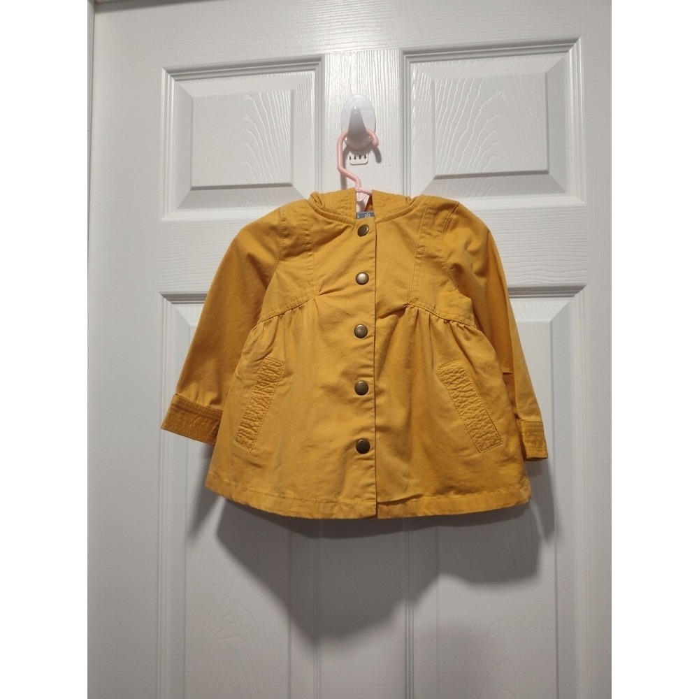 Rachel Zoe Baby Girls Mustard Yellow Hooded Trench Coat Infant‎ Size 18 months